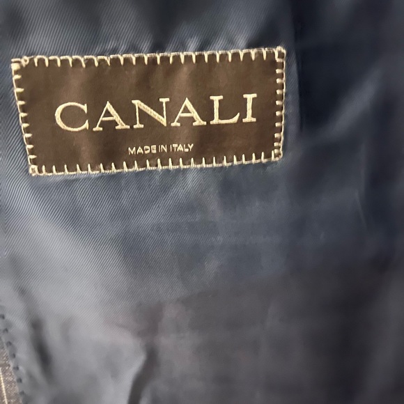 Canali suit Blue and White Pin Stripes 2 piece double vents single breasted - Picture 2 of 11